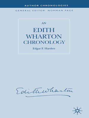 cover image of An Edith Wharton Chronology